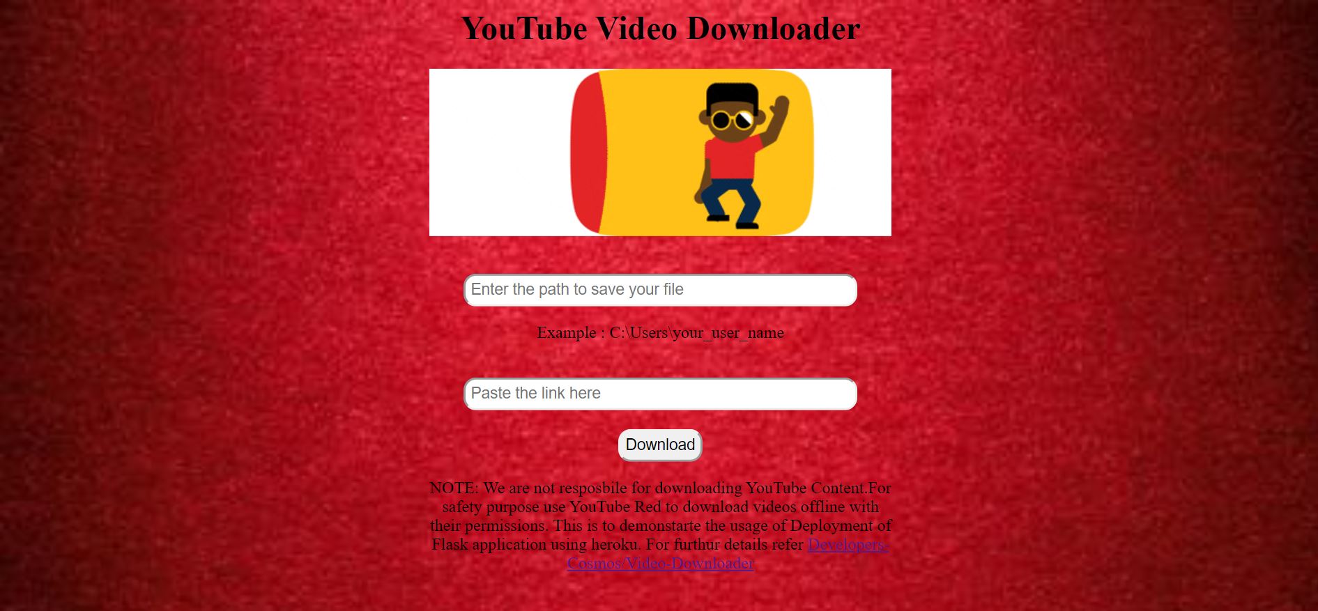 our application